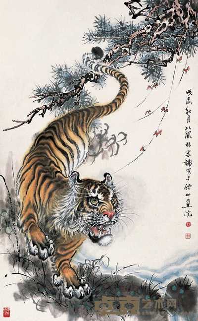 林家镛 下山虎 镜心 96×58cm